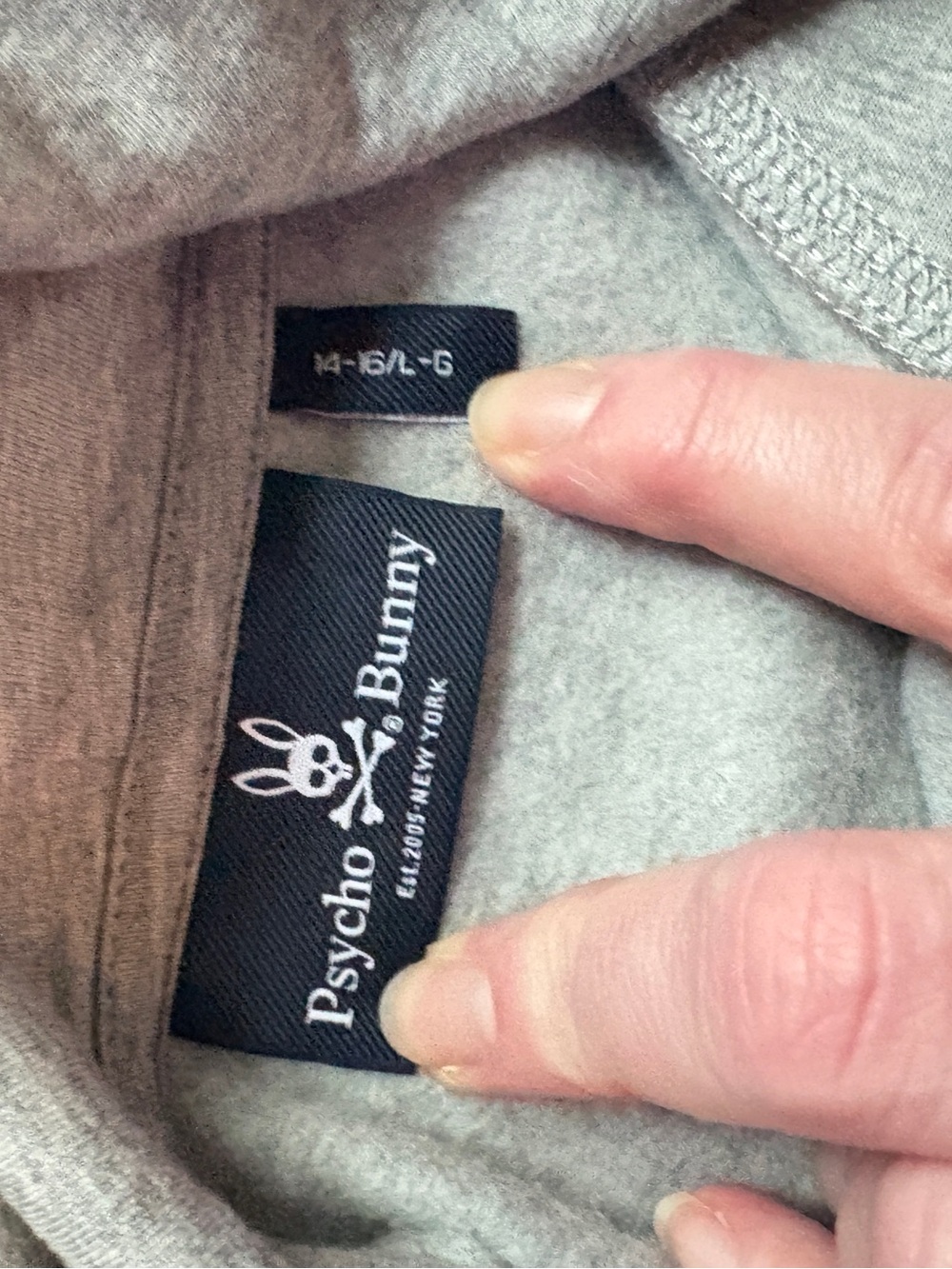 Psycho Bunny gray fleece lined Lancaster hooded sweatshirt sz S/M streetwear EUC - Picture 10 of 11